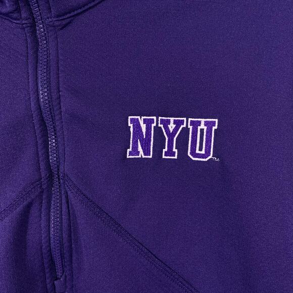 Nike X NYU Embroidered Logos Purple Quarter Zip Athletic Pullover Sweatshirt M - Picture 4 of 11